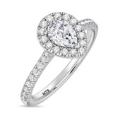 Photo of Adeola 1 1/10 ct tw. Lab Grown Diamond Pear Solitaire Bridal Set 10K White Gold [BT1418WE-C000]