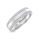 Photo of Nikau 1 ct tw. Lab Grown Diamond Wedding Band Set 10K White Solid Gold [BT1411WM]