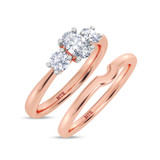 Photo of Amari 3/4 ct tw. Lab Grown Diamond Oval Solitaire Bridal Set 14K Rose Gold [BR1419R-C000]