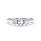 Photo of Amari 3/4 ct tw. Lab Grown Diamond Oval Solitaire Bridal Set 10K White Gold [BT1419WE-C000]
