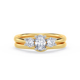 Photo of Amari 3/4 ct tw. Lab Grown Diamond Oval Solitaire Bridal Set 10K Yellow Gold [BR1419Y-C000]
