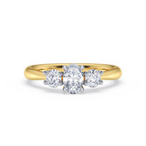 Photo of Amari 3/4 ct tw. Lab Grown Diamond Oval Solitaire Bridal Set 10K Yellow Gold [BT1419YE-C000]