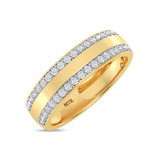 Photo of Nikau 1 ct tw. Lab Grown Diamond Wedding Band Set 14K Yellow Solid Gold [BT1411YM]