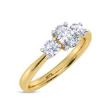 Photo of Amari 3/4 ct tw. Lab Grown Diamond Oval Solitaire Bridal Set 14K Yellow Gold [BT1419YE-C000]