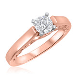 Photo of Aitamah 1/2 ct tw. Lab Grown Diamond Round Solitaire Bridal Set 14K Rose Gold [BT1700RE-L045]
