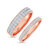 Photo of Gedel 1 1/2 ct tw. Lab Grown Diamond Wedding Band Set 10K Rose Gold [WB1415R]