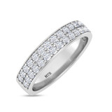 Photo of Gedel 1 1/2 ct tw. Lab Grown Diamond Wedding Band Set 10K White Gold [BT1415WM]