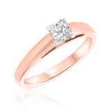 Photo of Jandi 1/2 ct tw. Lab Grown Diamond Princess Solitaire Bridal Set 10K Rose Gold [BT1702RE-K045]