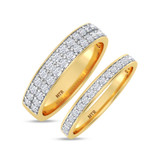 Photo of Gedel 1 1/2 ct tw. Lab Grown Diamond Wedding Band Set 14K Yellow Gold [WB1415Y]