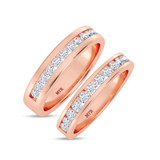 Photo of Lesha 1 1/4 ct tw. Lab Grown Diamond Wedding Band Set 10K Rose Gold [WB1416R]