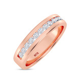 Photo of Lesha 1 1/4 ct tw. Lab Grown Diamond Wedding Band Set 10K Rose Gold [BT1416RM]
