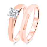 Photo of Jandi 1/2 ct tw. Lab Grown Diamond Round Solitaire Bridal Set 10K Rose Gold [BR1702R-L045]
