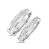 Photo of Lesha 1 1/4 ct tw. Lab Grown Diamond Wedding Band Set 10K White Gold [WB1416W]