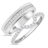 Photo of Soban 3/4 ct tw. Lab Grown Diamond Wedding Band Set 10K White Gold [WB1417W]