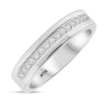 Photo of Soban 3/4 ct tw. Lab Grown Diamond Wedding Band Set 10K White Gold [BT1417WM]