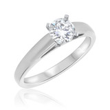 Photo of Jandi 3/4 ct tw. Lab Grown Diamond Round Solitaire Bridal Set 10K White Gold [BT1702WE-L070]