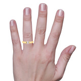 Photo of Jandi 1/2 ct tw. Lab Grown Diamond Princess Solitaire Diamond Bridal Ring Set 10K Yellow Gold [BT1702YE-K045] [HT]