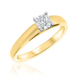 Photo of Jandi 1/2 ct tw. Lab Grown Diamond Round Solitaire Diamond Bridal Ring Set 10K Yellow Gold [BT1702YE-L045]