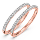 Photo of Harlowe 1/4 ct tw. Lab Grown Diamond Same Sex Ladies Band Set 10K Rose Gold [WL1402R]