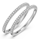 Photo of Harlowe 1/4 ct tw. Lab Grown Diamond Same Sex Ladies Band Set 14K White Gold [WL1402W]
