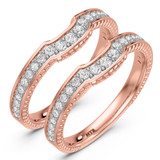 Photo of Kadia 1/2 ct tw. Lab Grown Diamond Same Sex Ladies Band Set 10K Rose Gold [WL1403R]