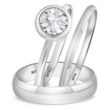 Photo of Hazel 3/4 ct tw. Lab Grown Diamond Round Solitaire Trio Set 10K White Gold [BT1401W-L070]