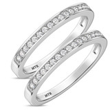 Photo of Marline 3/8 ct tw. Lab Grown Diamond Same Sex Ladies Band Set 14K White Gold [WL1404W]