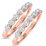Photo of Oxley 1 1/10 ct tw. Lab Grown Diamond Same Sex Ladies Band Set 14K Rose Gold [WL1405R]
