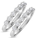 Photo of Oxley 1 1/10 ct tw. Lab Grown Diamond Same Sex Ladies Band Set 14K White Gold [WL1405W]
