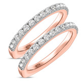 Photo of Melika 1 1/10 ct tw. Lab Grown Diamond Same Sex Ladies Band Set 10K Rose Gold [WL1408R]