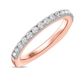 Photo of Melika 1 1/10 ct tw. Lab Grown Diamond Same Sex Ladies Band Set 10K Rose Gold [BT1408RL]
