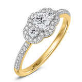 Photo of Harlowe 2/3 ct tw. Lab Grown Diamond Round Solitaire Engagement Ring 14K Yellow Gold [BT1402YE-C000]
