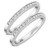Photo of Samaria 3/8 ct tw. Lab Grown Diamond Same Sex Ladies Band Set 14K White Gold [WL1409W]
