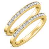 Photo of Samaria 3/8 ct tw. Lab Grown Diamond Same Sex Ladies Band Set 14K Yellow Gold [WL1409Y]