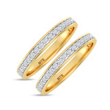 Photo of Gedel 2/3 ct tw. Lab Grown Diamond Same Sex Ladies Band Set 10K Yellow Gold [WL1415Y]