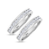 Photo of Lesha 1 1/4 ct tw. Lab Grown Diamond Same Sex Ladies Band Set 10K White Gold [WL1416W]