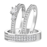 Photo of Marline 1 1/3 ct tw. Lab Grown Diamond Round Solitaire Trio Set 10K White Gold [BT1404W-C000]