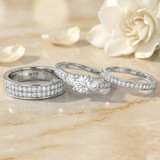 Photo of Marline 1 1/3 ct tw. Lab Grown Diamond Round Solitaire Trio Set 14K White Gold [BT1404W-C000]