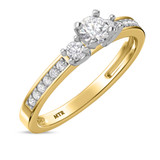 Photo of Marline 1/2 ct tw. Lab Grown Diamond Round Solitaire Engagement Ring 10K Yellow Gold [BT1404YE-C000]
