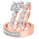 Photo of Oxley 2 5/8 ct tw. Lab Grown Diamond Round Solitaire Trio Set 14K Rose Gold [BT1405R-L095]
