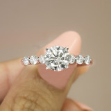 Photo of Oxley 1 1/2 ct tw. Lab Grown Diamond Round Solitaire Engagement Ring 14K Rose Gold [BT1405RE-L095]