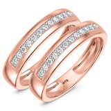 Photo of Harlowe 1/2 ct tw. Lab Grown Diamond Same Sex Mens Band Set 14K Rose Gold [WM1402R]
