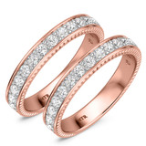 Photo of Kadia 2 ct tw. Lab Grown Diamond Same Sex Mens Band Set 14K Rose Gold [WM1403R]
