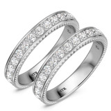 Photo of Kadia 2 ct tw. Lab Grown Diamond Same Sex Mens Band Set 14K White Gold [WM1403W]