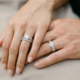 Photo of Prudence 1 1/2 ct tw. Lab Grown Diamond Round Solitaire Trio Set 14K White Gold [BT1406W-L070]