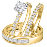 Photo of Prudence 1 1/2 ct tw. Lab Grown Diamond Round Solitaire Trio Set 10K Yellow Gold [BT1406Y-L070]
