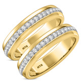 Photo of Kailani 1 ct tw. Lab Grown Diamond Same Sex Mens Band Set 14K Yellow Gold [WM1407Y]
