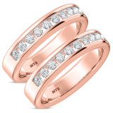 Photo of Samaria 1 3/4 ct tw. Lab Grown Diamond Same Sex Mens Band Set 10K Rose Gold [WM1409R]