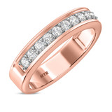 Photo of Keanu 1 1/5 ct tw. Lab Grown Diamond Same Sex Mens Band Set 14K Rose Gold [BT1410RM]