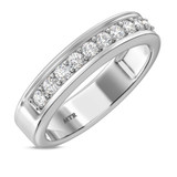 Photo of Keanu 1 1/5 ct tw. Lab Grown Diamond Same Sex Mens Band Set 10K White Gold [BT1410WM]